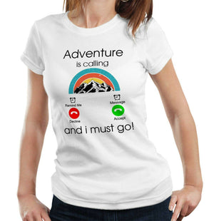 Adventure Is Calling Tshirt Fitted Ladies