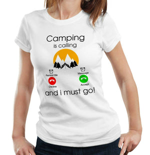 Camping Is Calling Tshirt Fitted Ladies