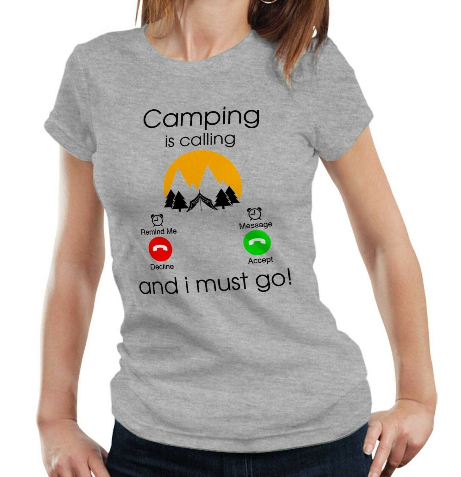 Camping Is Calling Tshirt Fitted Ladies