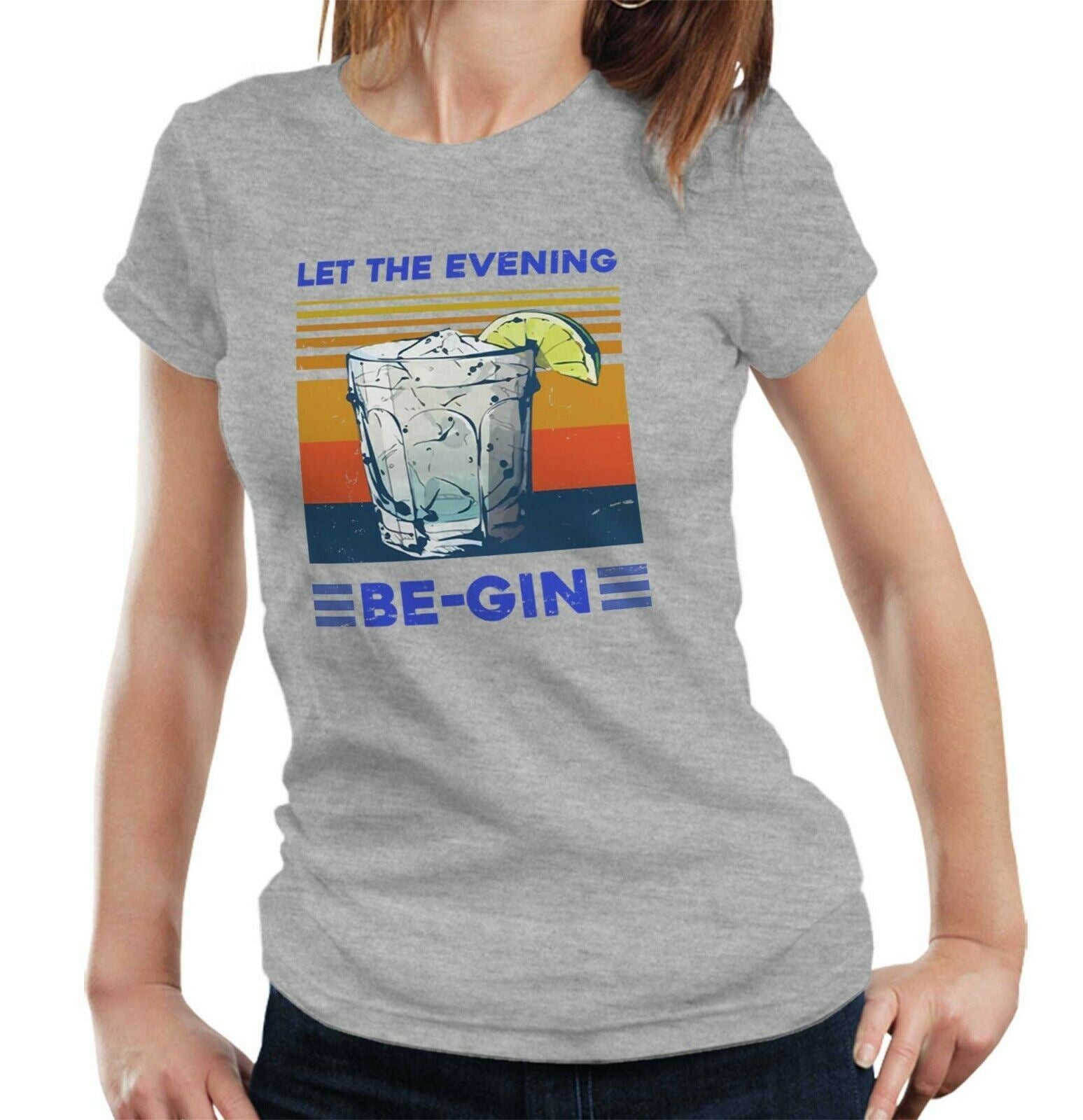 Let The Evening Be Gin Tshirt Fitted Ladies