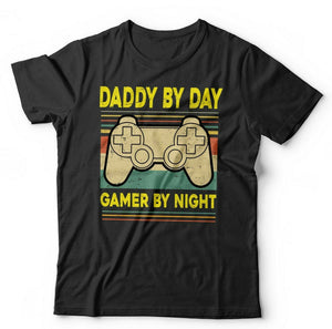 Daddy By Day Gamer By Night Tshirt Unisex