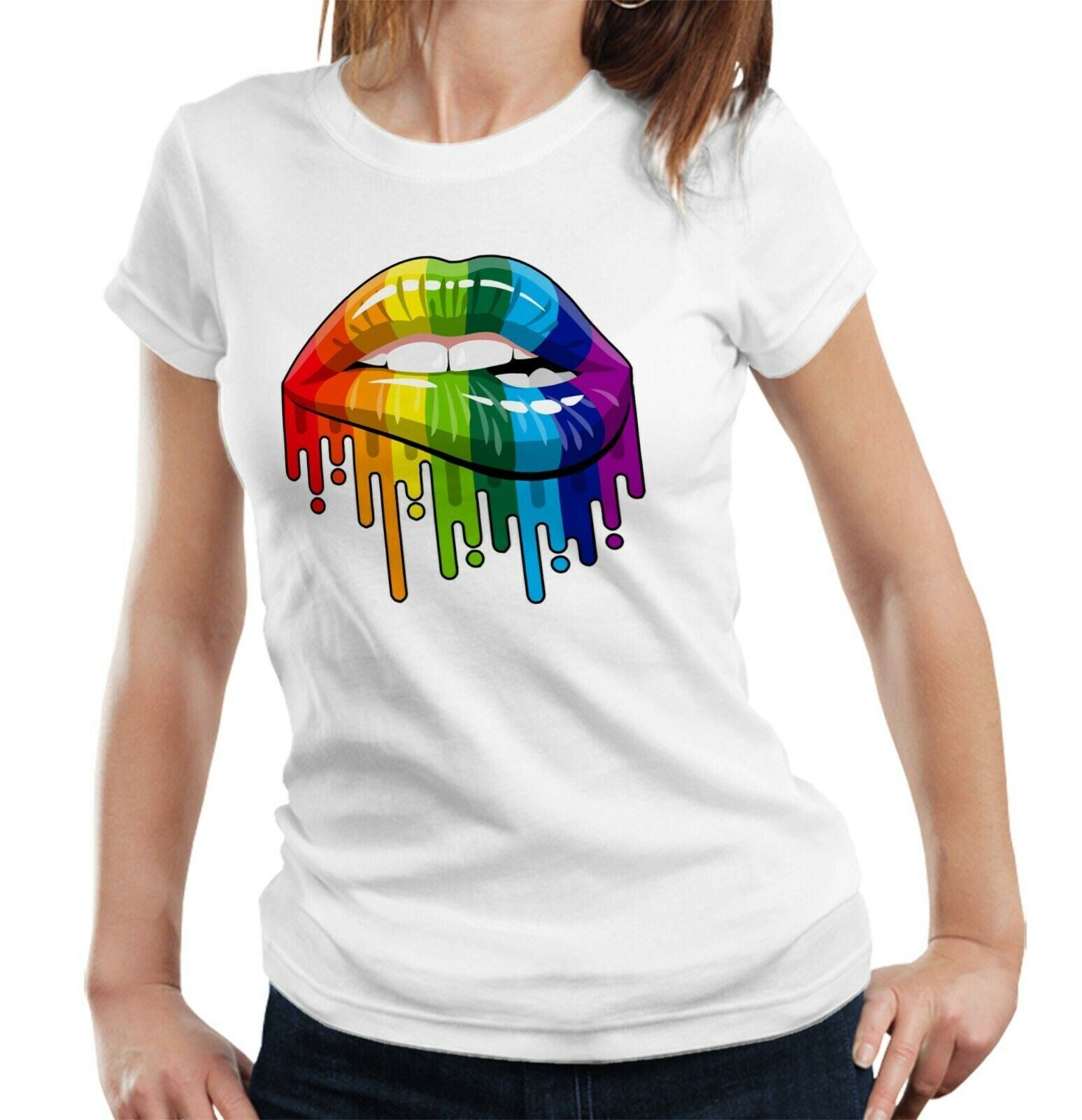 Pride Lips Tshirt Fitted Ladies