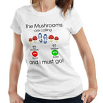 The Mushrooms Are Calling Tshirt Fitted Ladies