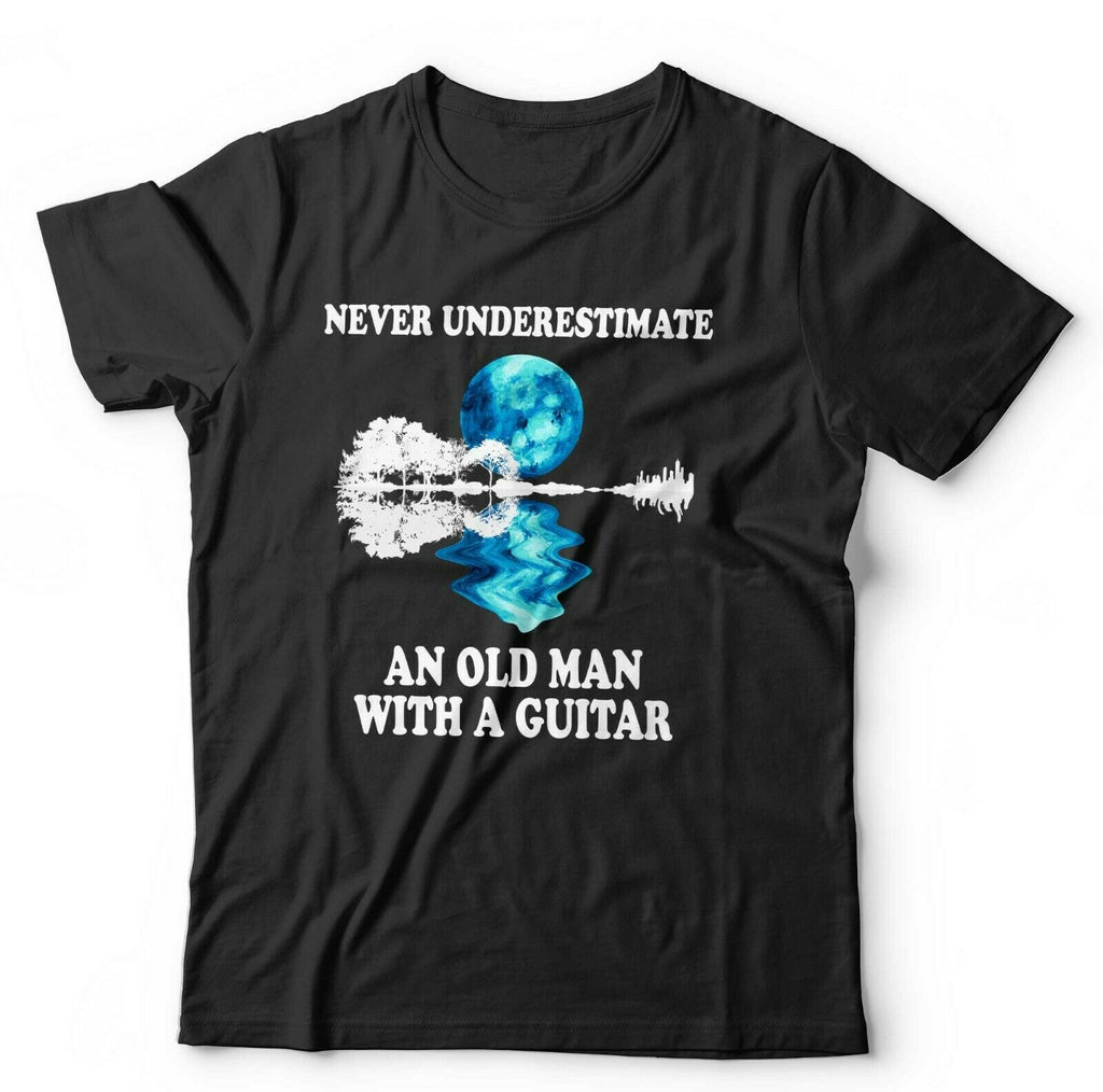 Never Underestimate An Old Man With A Guitar Tshirt Unisex