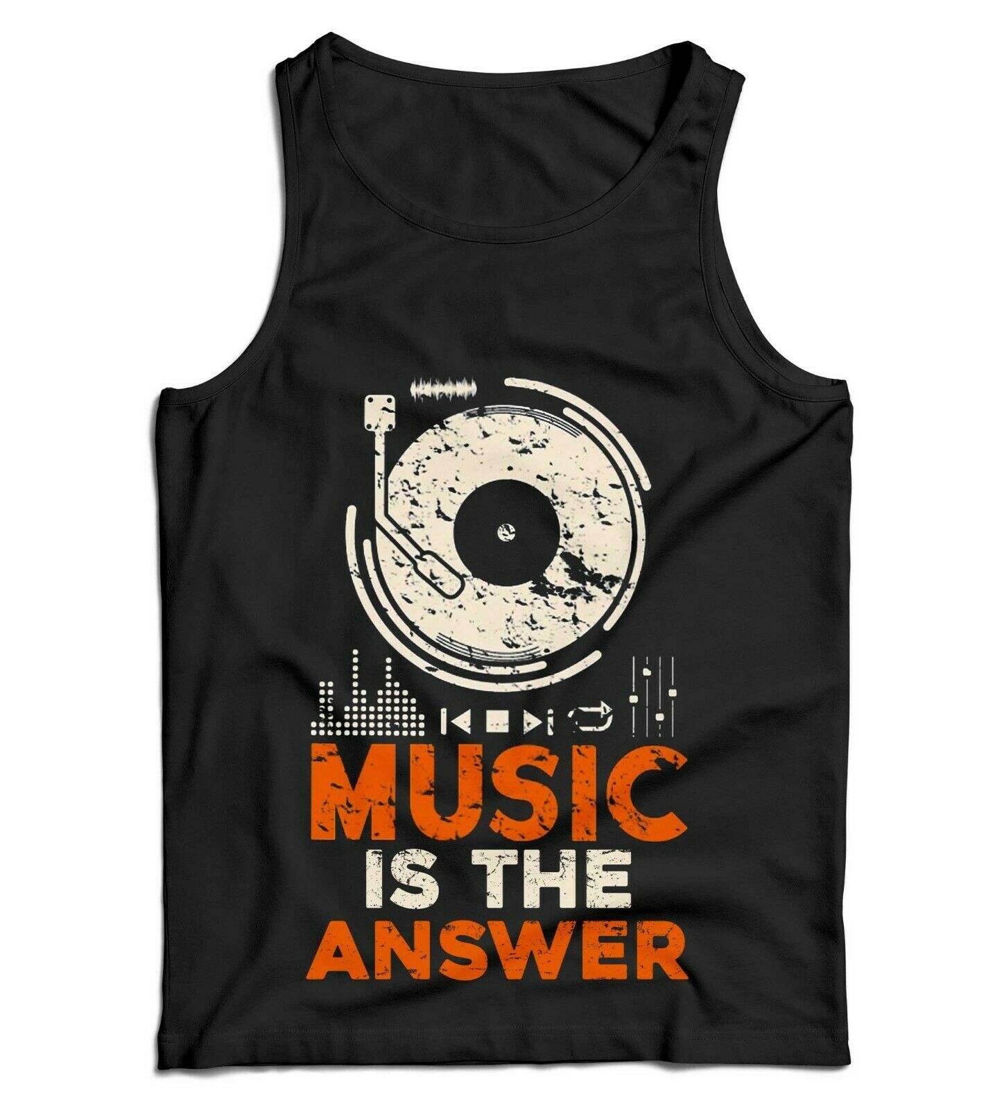 Music Is The Answer Distressed Unisex Vest Tank Top