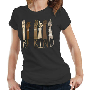 Be Kind Sign Language Tshirt Fitted Ladies