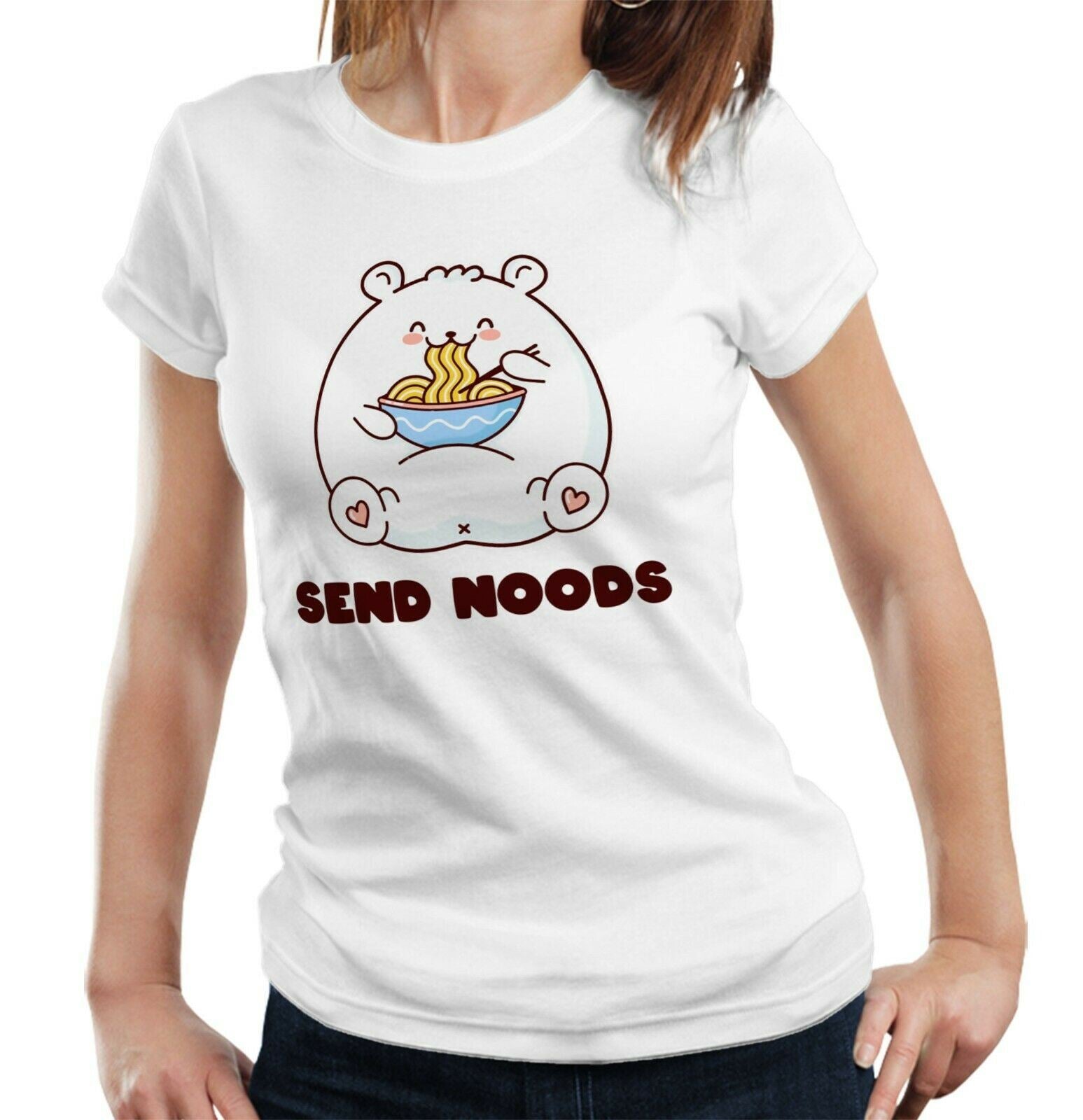 Bear Send Noods 2 Tshirt Fitted Ladies