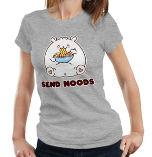 Bear Send Noods 2 Tshirt Fitted Ladies