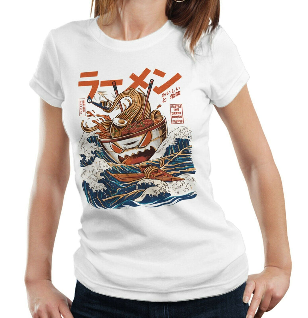 The Great Ramen Monster Tshirt Fitted Ladies