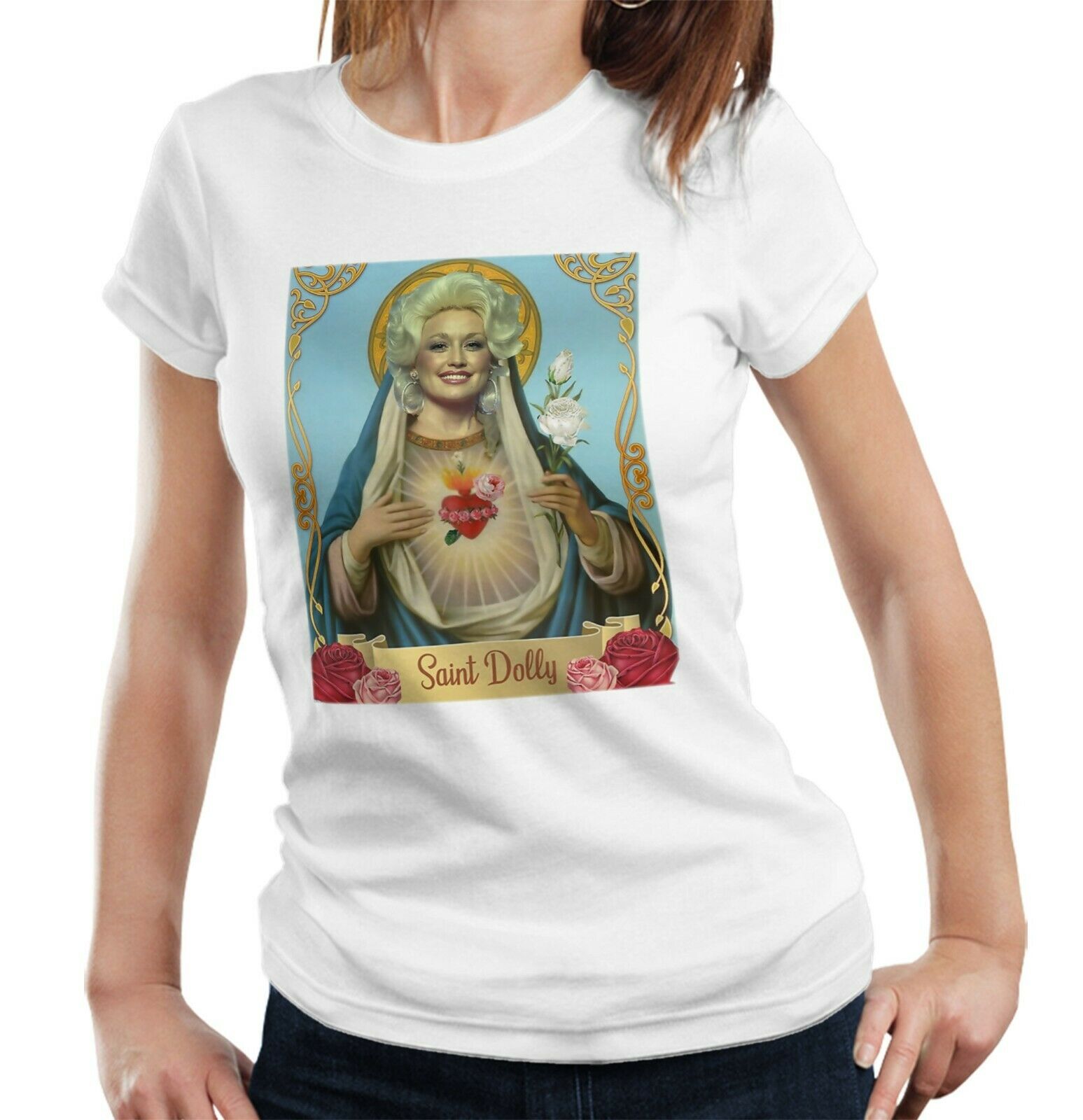 Saint Dolly Parton Tshirt Fitted Ladies