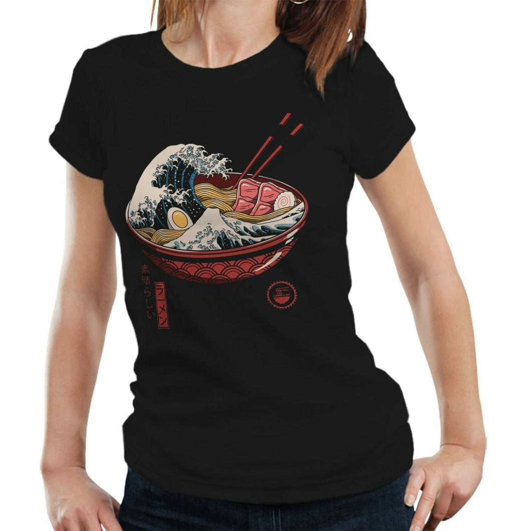 Great Ramen Wave Tshirt Fitted Ladies