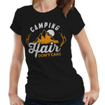 Camping Hair Don't Care Tshirt Fitted Ladies