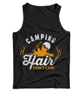 Camping Hair Don't Care Ladies Vest Tank Top