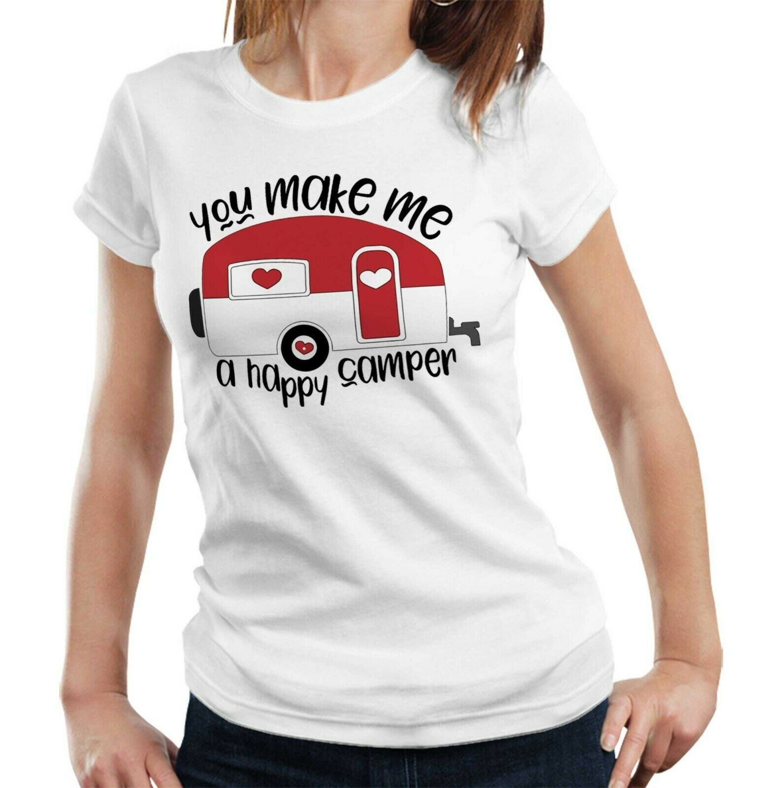 You Make Me A Happy Camper Tshirt Fitted Ladies