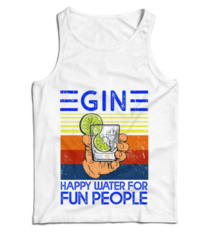 Gin Happy Water For Fun People Ladies Vest Tank Top