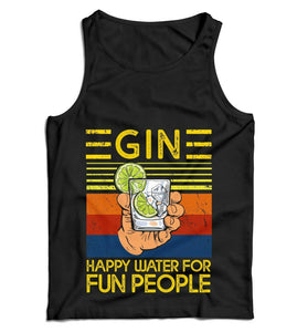 Gin Happy Water For Fun People Ladies Vest Tank Top