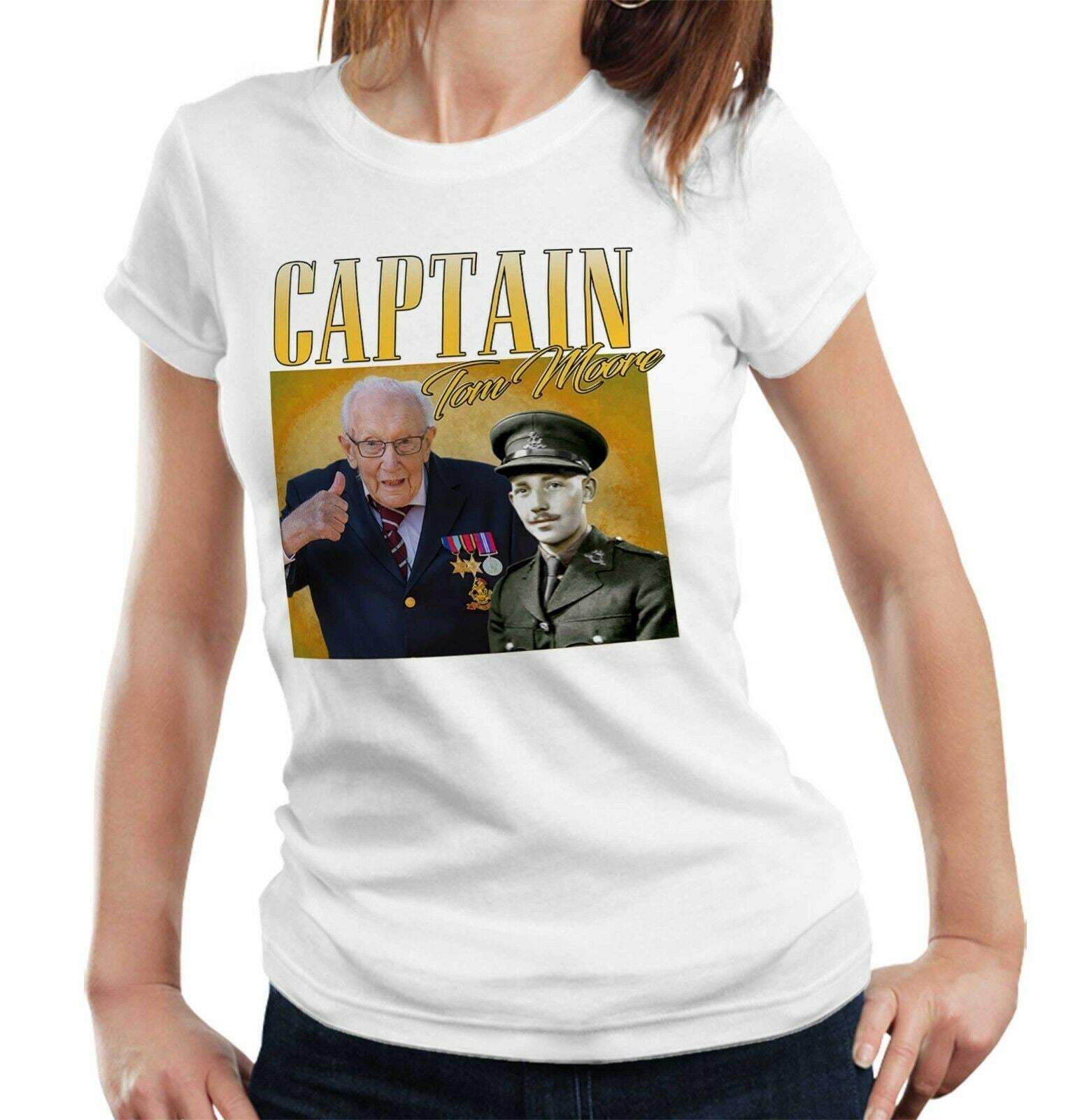 Captain Tom Moore Appreciation Tshirt Ladies Fitted