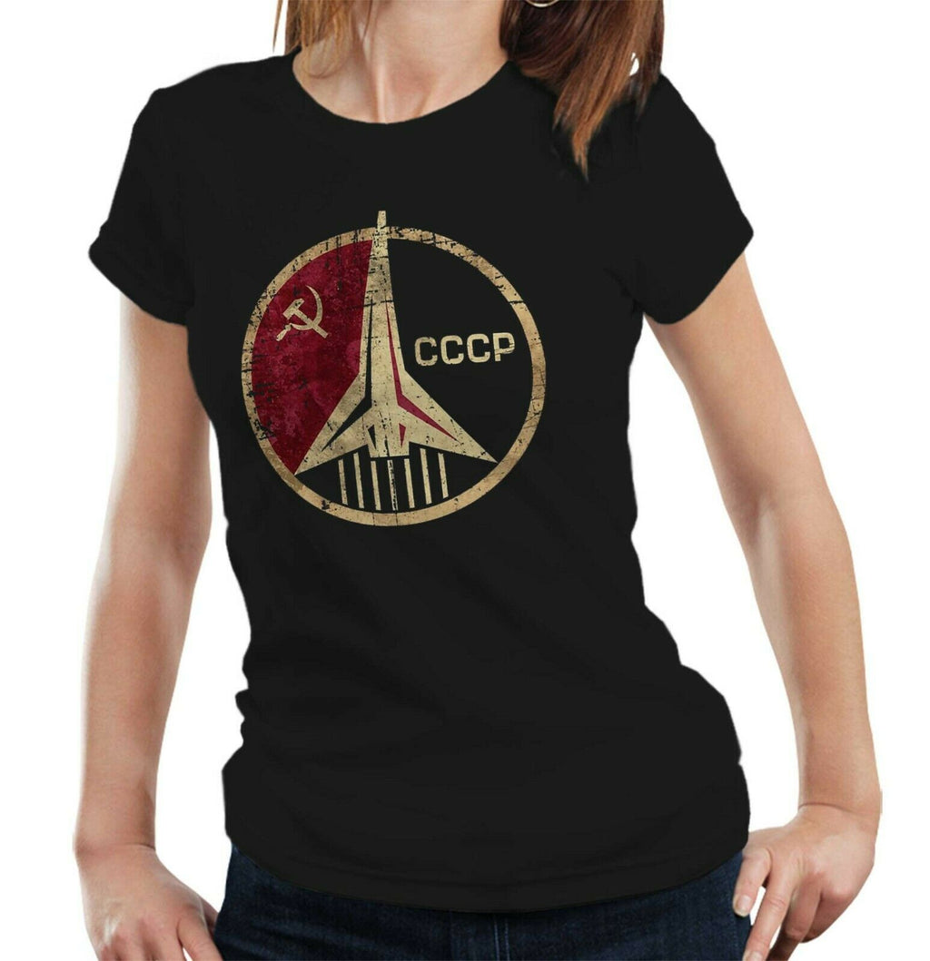 USSR Rocket CCCP Tshirt Fitted Ladies