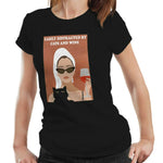 Easily Distracted By Cats And Wine Tshirt Fitted Ladies