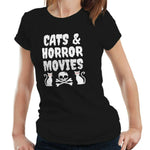 Cats & Horror Movies Tshirt Fitted Ladies