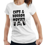 Cats & Horror Movies Tshirt Fitted Ladies