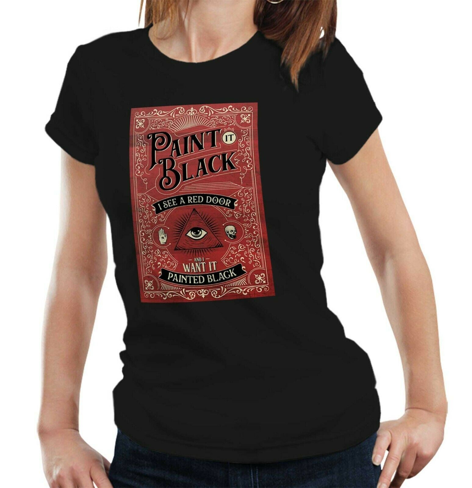 Paint It Black Lyric Tshirt Fitted Ladies