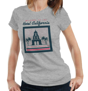 Welcome To The Hotel California Lyric Tshirt Fitted Ladies