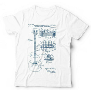 Les Paul Guitar Patent Schematic Tshirt Unisex & Kids