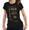 Les Paul Guitar Patent Schematic Tshirt Ladies Fitted