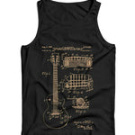 Les Paul Guitar Patent Schematic Ladies Vest Tank Top