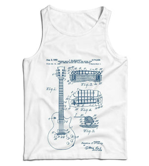 Les Paul Guitar Patent Schematic Ladies Vest Tank Top