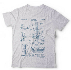 Precision Bass Guitar Patent Schematic Tshirt Unisex & Kids