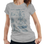 Precision Bass Guitar Patent Schematic Tshirt Fitted Ladies