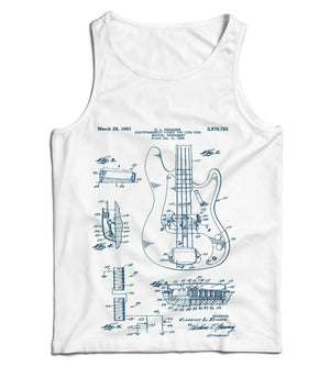 Precision Bass Guitar Patent Schematic Ladies Vest Tank Top