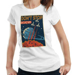 Don't Stop Believin Lyric Tshirt Fitted Ladies