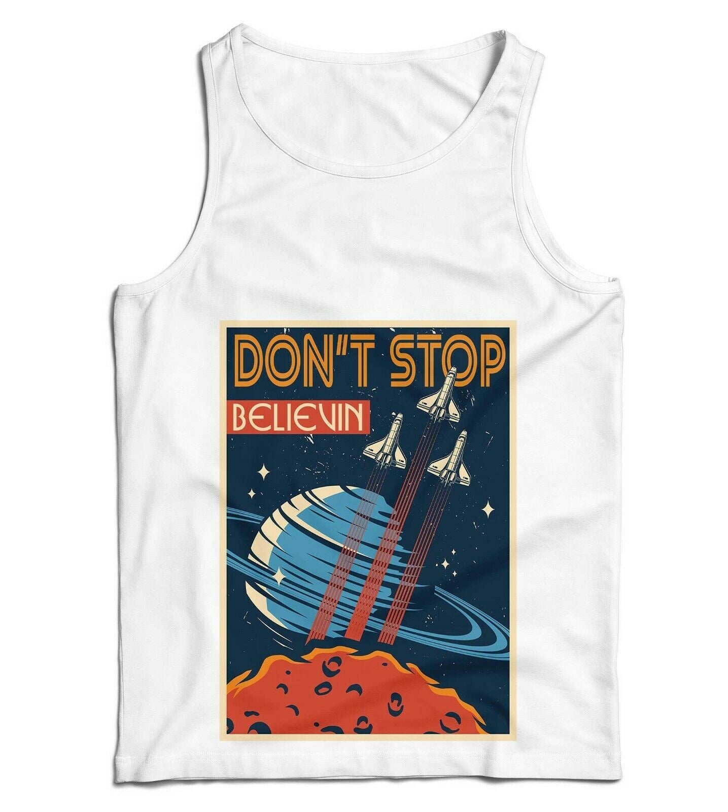 Don't Stop Believin Lyric Ladies Vest Tank Top