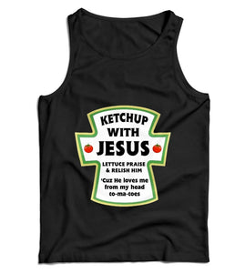 Ketchup With Jesus Ladies Vest Tank Top