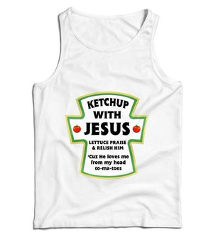 Ketchup With Jesus Ladies Vest Tank Top