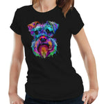 Schnauzer Art Splash Tshirt Fitted Ladies