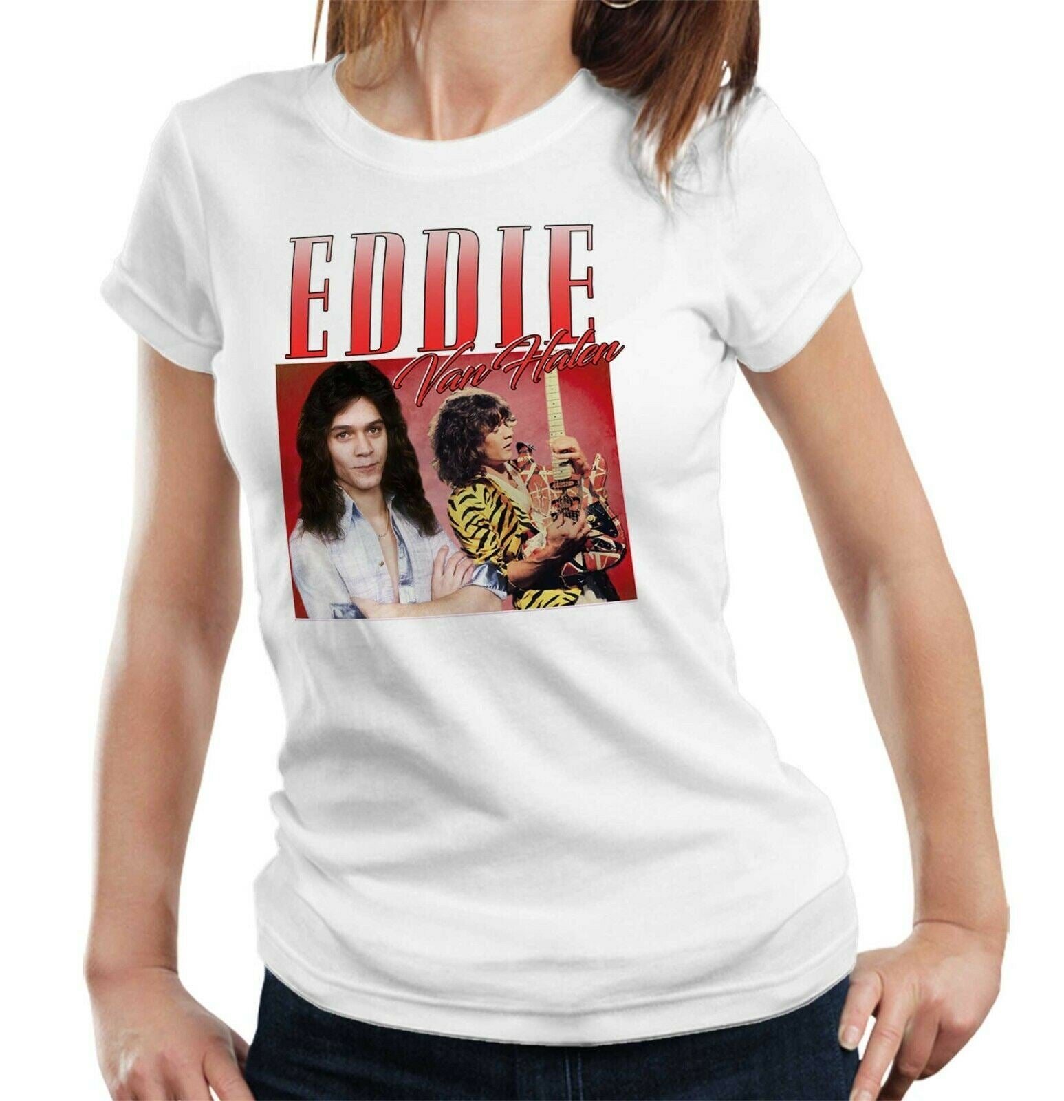 Eddie Van Halen Appreciation Tshirt Fitted Ladies