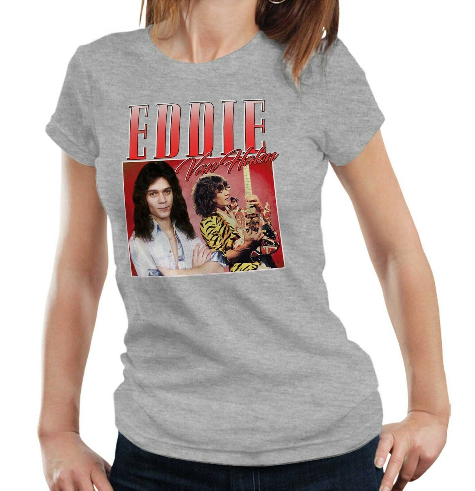 Eddie Van Halen Appreciation Tshirt Fitted Ladies