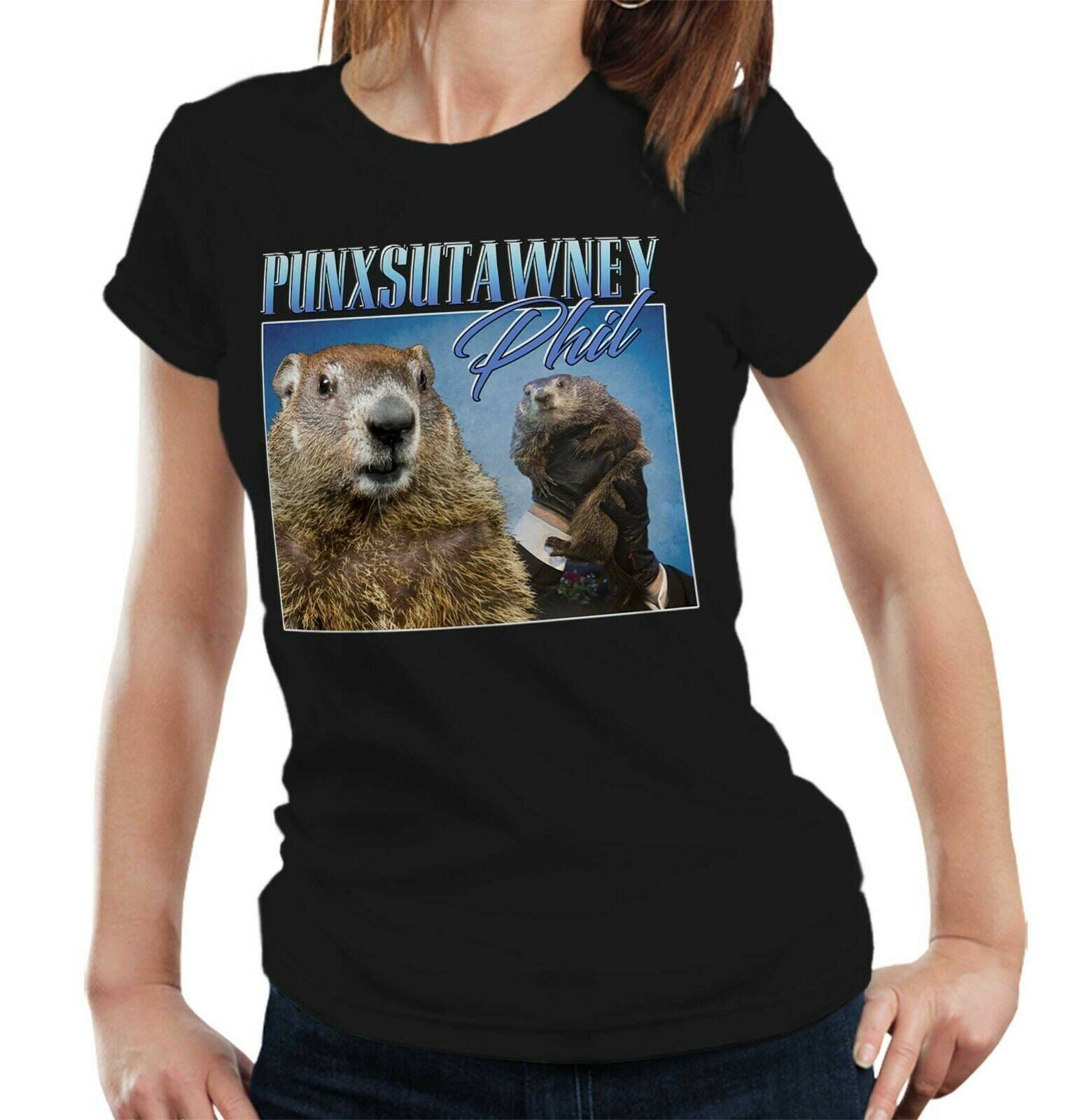 Punxsutawney Phil Appreciation Tshirt Fitted Ladies