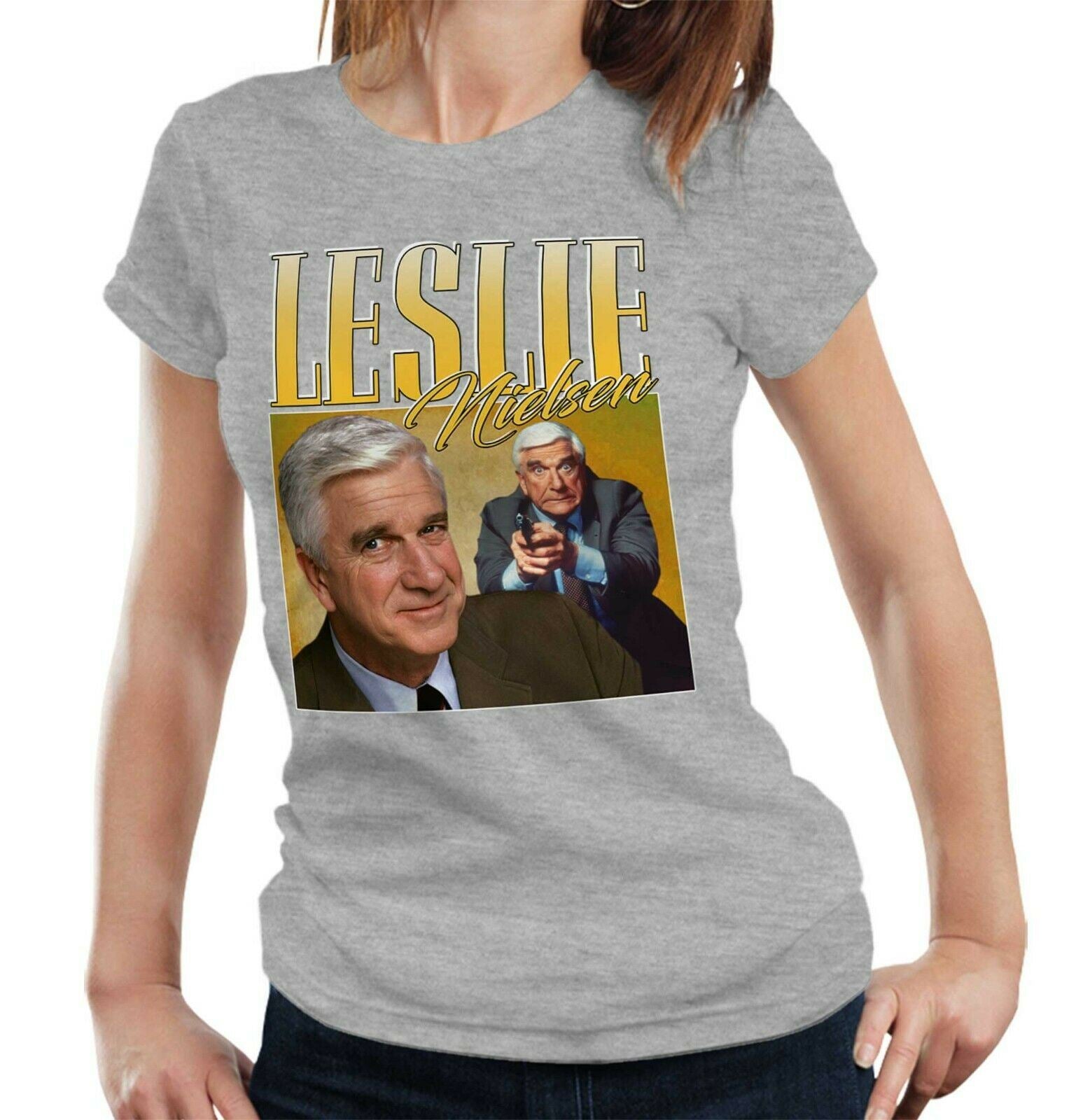 Leslie Nielsen Appreciation Tshirt Fitted Ladies