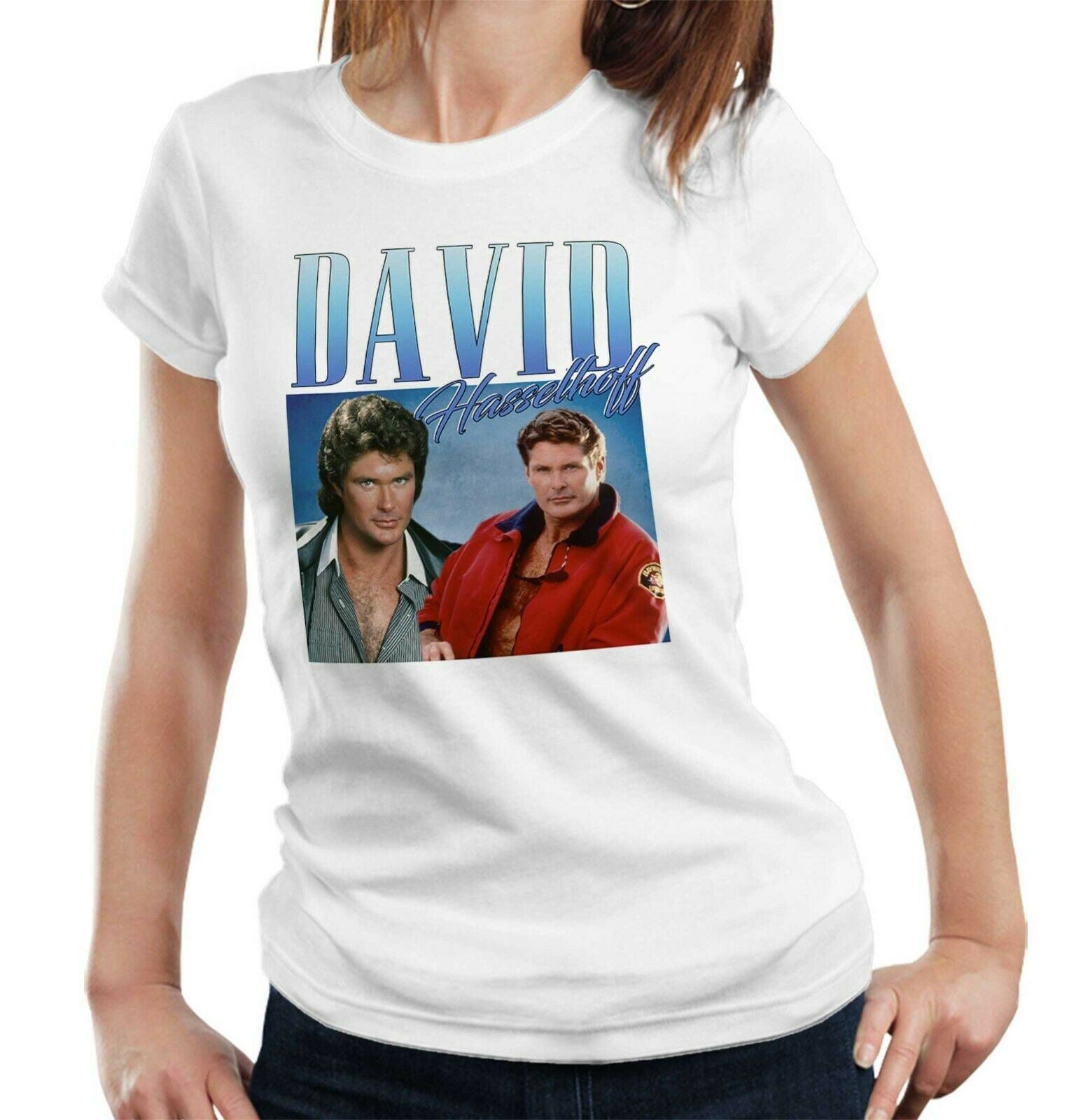 David Hasselhoff Appreciation Tshirt Fitted Ladies