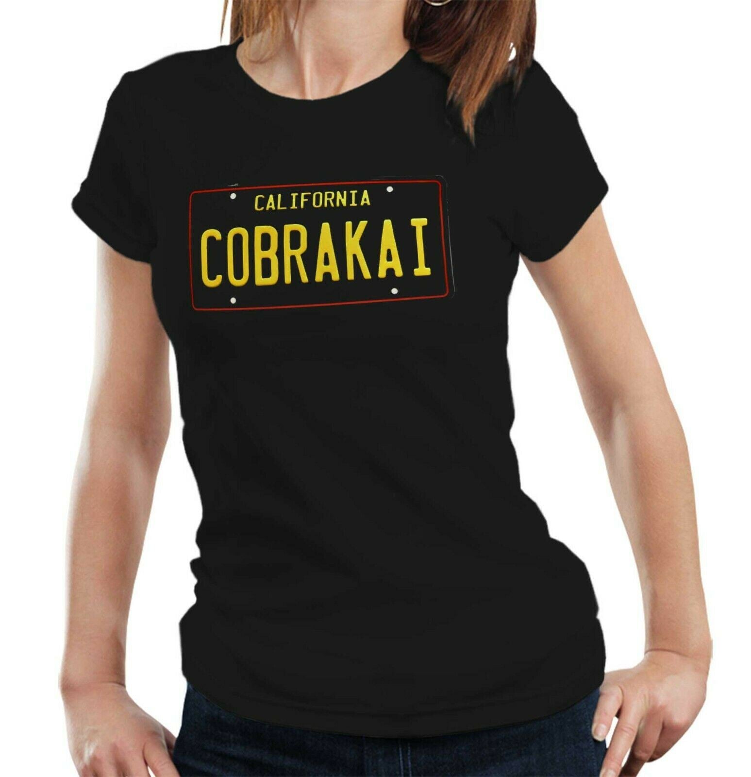 Cobra Kai Number Plate Tshirt Fitted Ladies