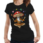 Meditating Mushroom Man Tshirt Fitted Ladies