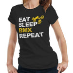 Eat Sleep BMX Repeat Tshirt Fitted Ladies