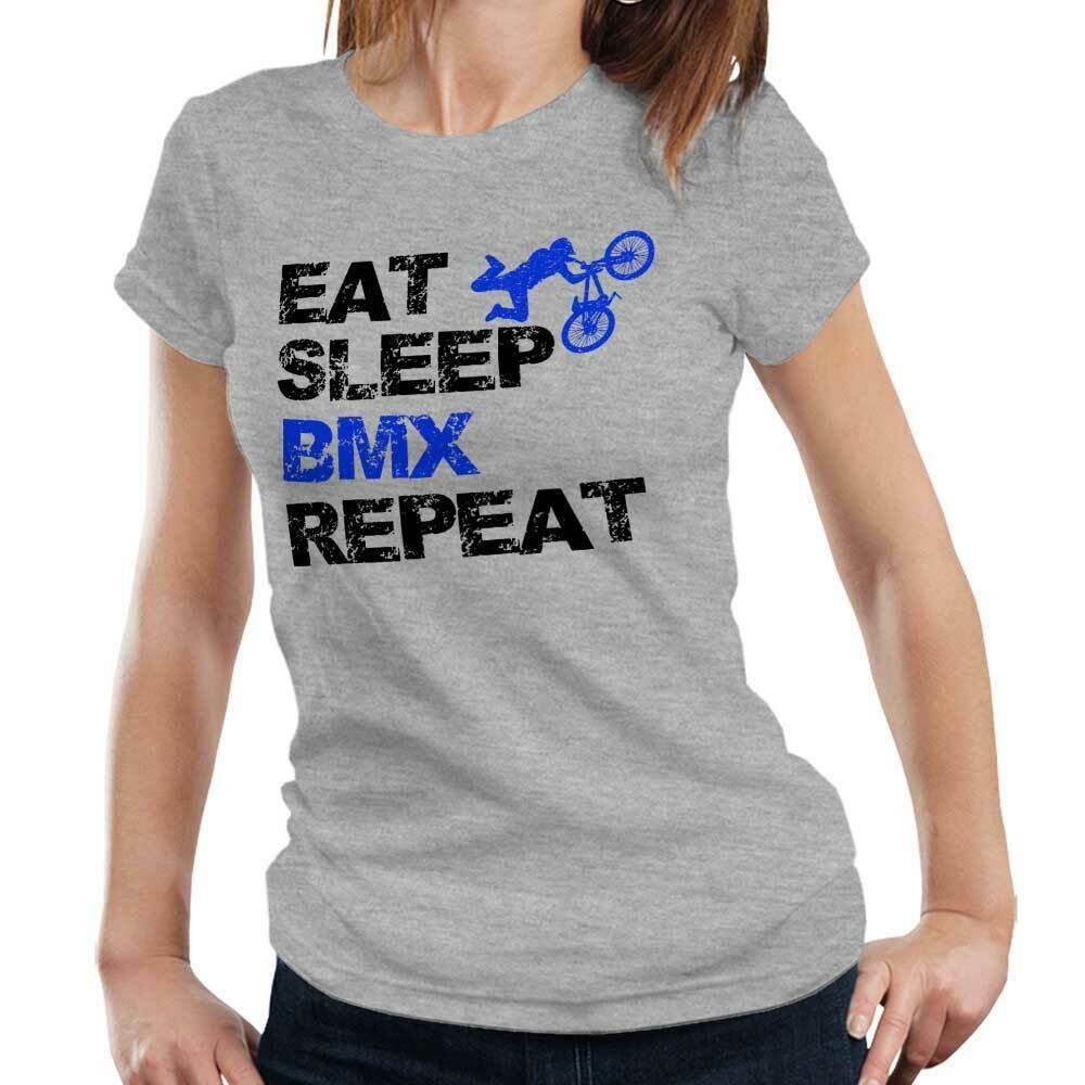 Eat Sleep BMX Repeat Tshirt Fitted Ladies