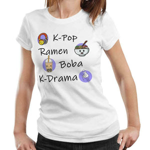 K-Pop Ramen Boba K-Drama Tshirt Fitted Ladies