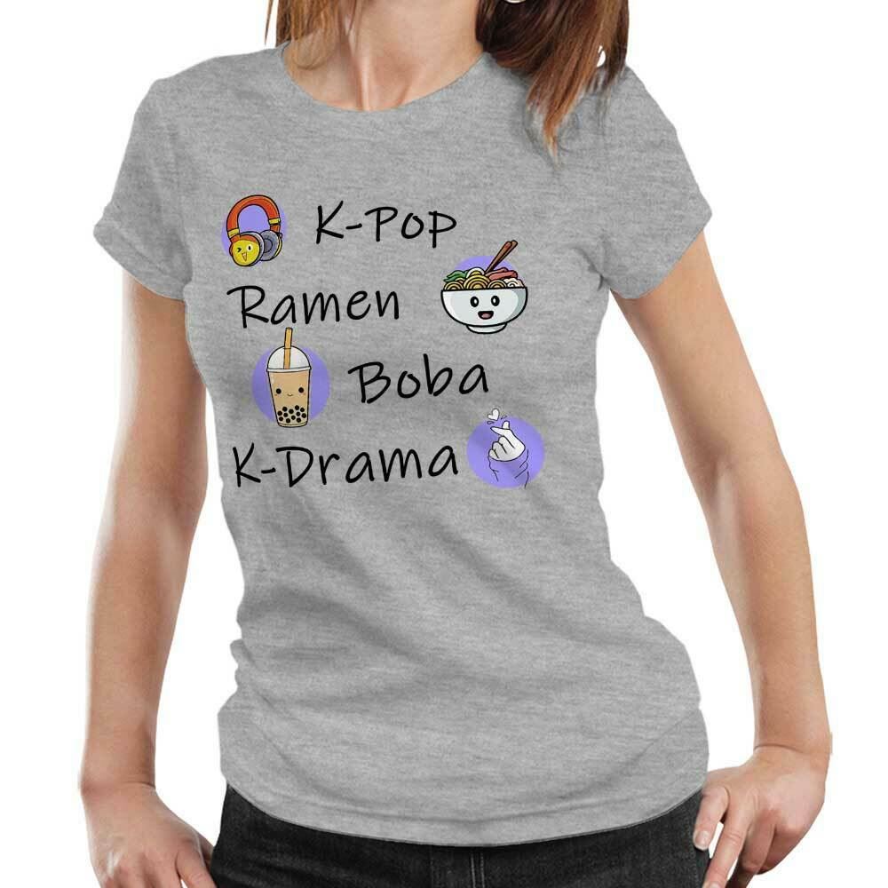 K-Pop Ramen Boba K-Drama Tshirt Fitted Ladies